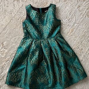 Place Green and Gold Formal Kids Dress